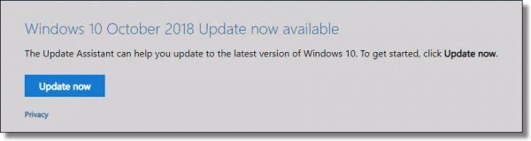 October 2018 Windows 10 Update