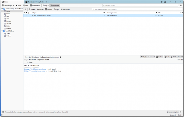 askleoexample@hotmail.com in Thunderbird.