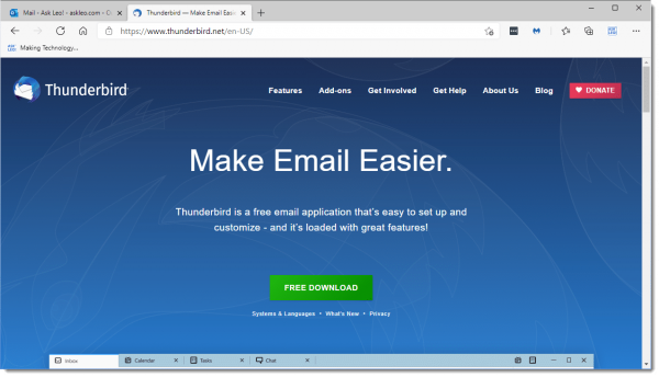 Thunderbird download page.