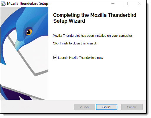 Thunderbird Setup complete