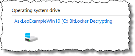 Decrypting a Bitlocker drive.