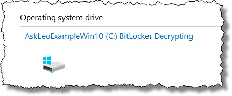 Decrypting a Bitlocker drive.