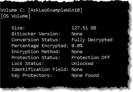 Unencrypted Hard Drive example