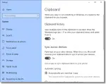 Windows 10 Clipboard Settings