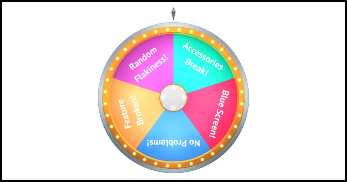 Wheel of Misfortune (Segment proportions do not match reality.)