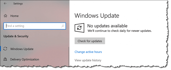 Windows Update settings