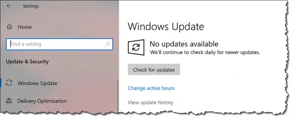 Windows Update settings