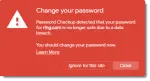 Your password appeared in a breach.