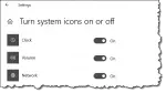 System Icons settings in Windows 10