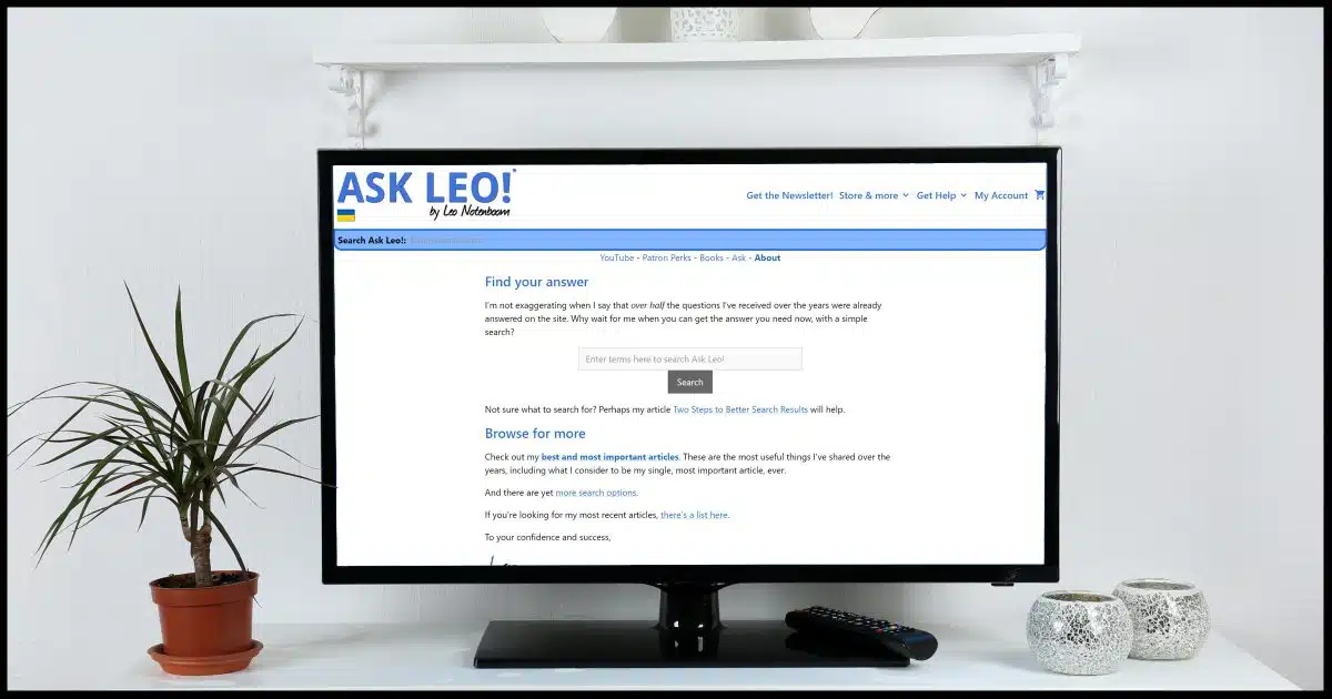 Computer display on TV.