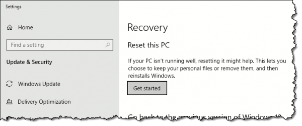 Reset this PC