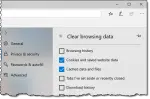 Clear browsing data in Edge
