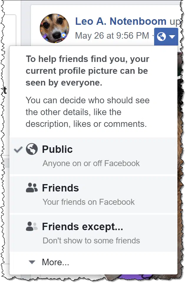 Changing the visibility of a Facebook post