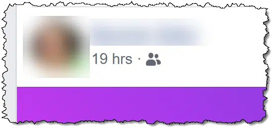 A Facebook post to friends only
