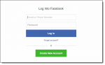 Facebook Login, including the "Forgot account?" link