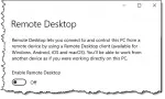 Remote Desktop option in Windows 10