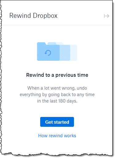 Dropbox Rewind Feature