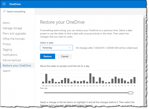 Restore Your OneDrive