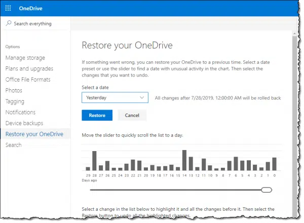 Restore Your OneDrive