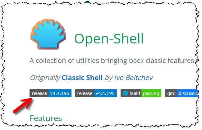 Open Shell release link.