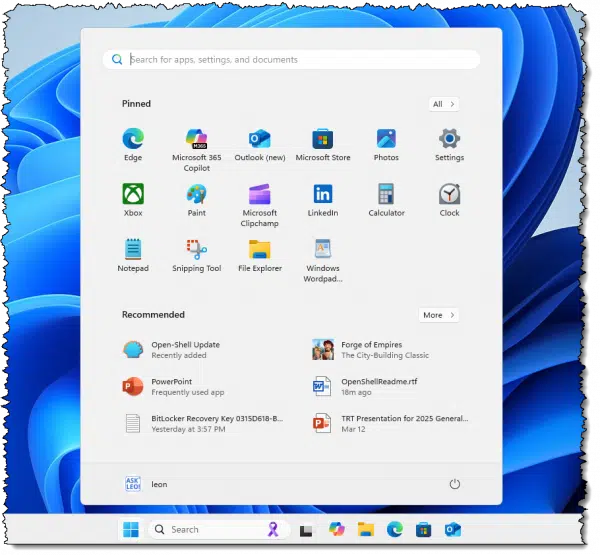 Windows 11 Start menu
