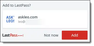 Adding an Entry to Lastpass
