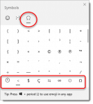Emoji Keyboard showing Symbols