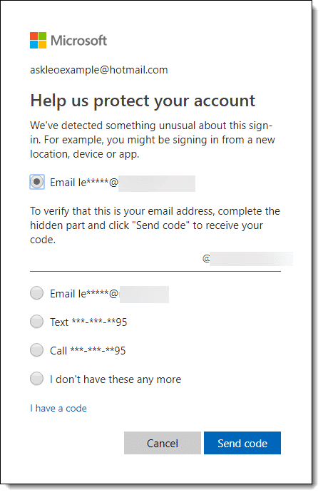 Microsoft Login -- Additional Verification