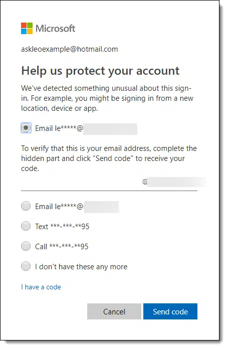Microsoft Login -- Additional Verification