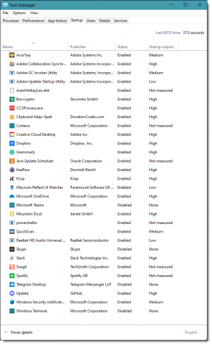 Task Manager - Startup (mine)