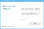 Unsupported hardware notification