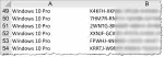 Saved product keys