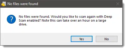 Recuva: No Files Found