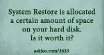 How To Reduce System Restore Disk Space Usage