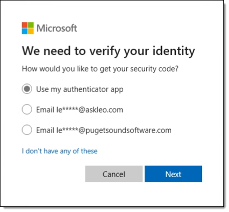 Outlook.com verify identity.