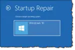Startup repair -- operating system selection