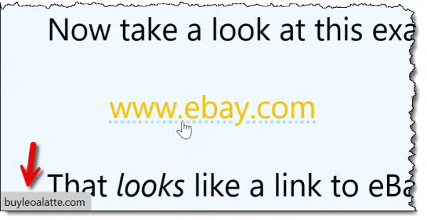 Hovering over a link.