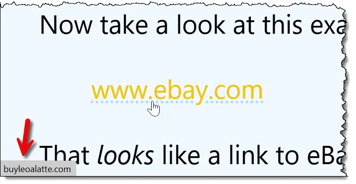 Hovering over a link.