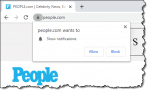 Google Chrome asking whether to allow People.com to show notifications