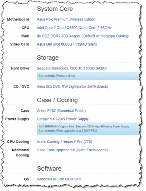 Original configuration of my 12 year old desktop machine.