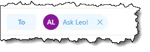 To: Ask Leo! -- but is the email address correct?