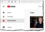 YouTube Subscriptions Page