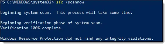 System File Checker having been run