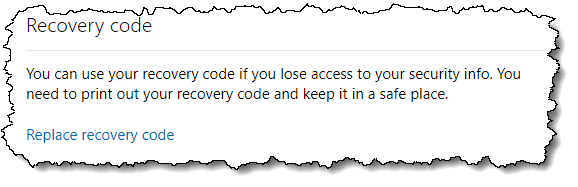 Recovery code