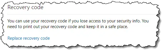 Recovery code