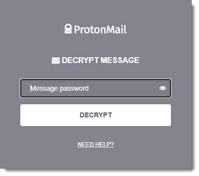 Decrypting an encrypted message in ProtonMail