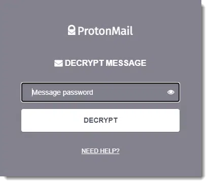 Decrypting an encrypted message in ProtonMail
