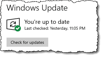 Windows Update - You're up to date!