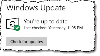 Windows Update - You're up to date!