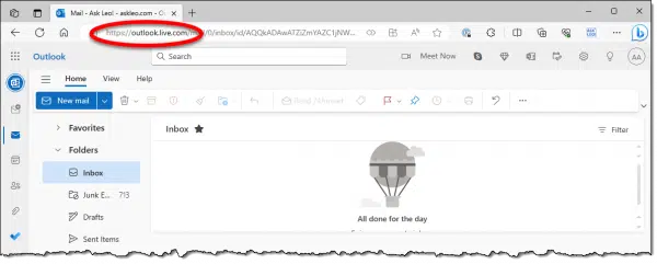 Outlook.com website.